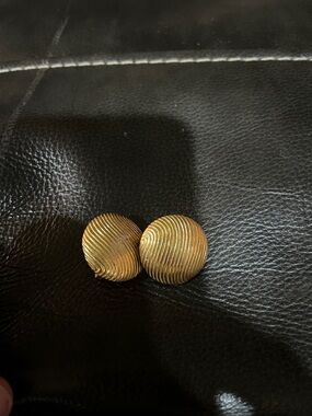 Classic Gold Textured Dome Earrings